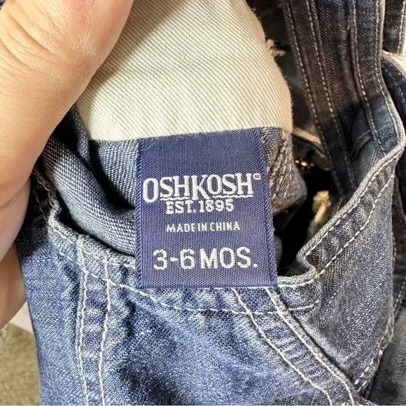OshKosh Denim Short Overalls American Flag Snap Strap Baby Girl Boy 3 - 6 Month - Picture 7 of 7